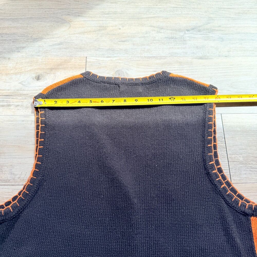 Vintage Halloween Sweater Vest Large Trick or Treat Haunted House 90s Kitschy - Picture 9 of 11